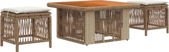 vidaXL Conjunto De Comedor De Jard&iacute;n 3 Uds. Beige Y Crema Vidaxl