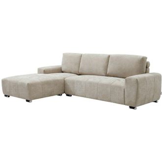 Vente-Unique Divano angolare sinistro in tessuto beige - MICHELIA