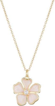 Adornia Mother-of-Pearl & Cubic Zirconia Flower Pendant Necklace in Gold at Nordstrom Rack