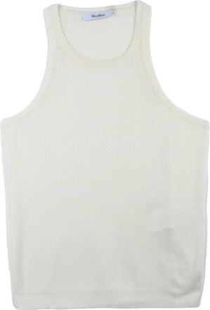 Max Mara Arnes Sleeveless Top - Dames - Tops zonder mouwen - Wit - L - Katoen - Tops