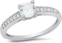 HMY Jewelry 18K White Gold Plated Simulated Diamond Ring in Silver at Nordstrom Rack, Size 9