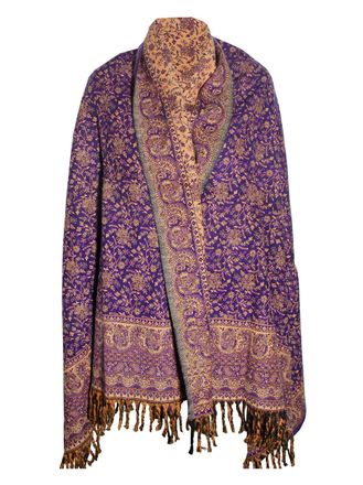 Tibet DEEP PURPLE WINTER SCARF SHAWL WRAP THICK PASHMINA PURE YAK WOOL SCARF SHAWL DECORATION BLANKET FOR MAN AND WOMEN OVERSIZED REVERS ABLE LUXURIOUS MULT