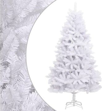 vidaXL Rbol de Navidad artificial con bisagras y soporte blanco 240cm Vidaxl