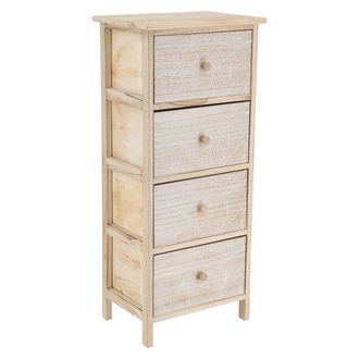 Tendance Mueble Paulownia Mdf Chopo 4 Cajones Impreso Pomos Madera Esteban - Blanco Natural - Tendance