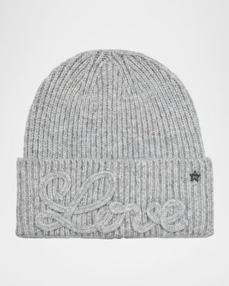 Jocelyn Love Embroidered Knit Beanie