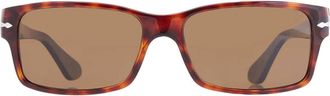 Persol Polarized Brown Rectangular Mens Sunglasses PO2803S 24-57 58