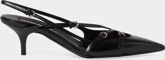 Miu Miu Multi-Buckle 55MM Leather Slingback Pumps