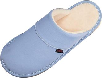 Generic Indoor Non-Slip Warm Cotton Slippers, Waterproof Womens Shoes,Blue,5.5 UK