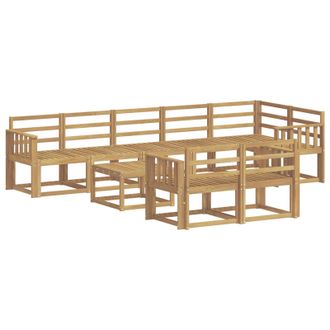 vidaXL Conjunto De Sof&aacute;s De Exterior 9 Pcs Blanco Vidaxl