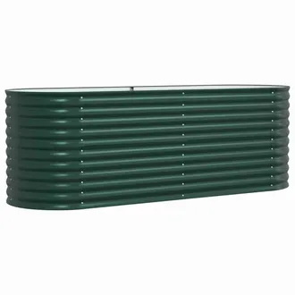 Berkfield Home Garden Raised Bed Green 240x80x81 cm Galvanised Steel | Size: 240 x 80 x 81 cm