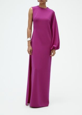 Amsale One Sleeve Column Gown in Magenta at Nordstrom, Size 16
