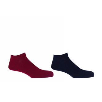 Peper Harow Classic Mens Trainer Socks Bundle - Burgundy & Royal Navy