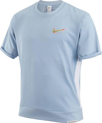 Nike Colorblock Cartoon Small Label Sports Training Round Neck Short Sleeve Blue DV3201-425