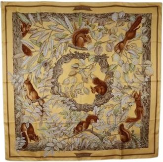 Herm&egrave;s Pre-owned Scarves, female, Multicolor, Size: ONE SIZE Pre-owned Silk Scarf