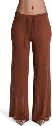 Naked Wardrobe Oversize Wide Leg Knit Pants in Pecan Brown at Nordstrom Rack, Size Small