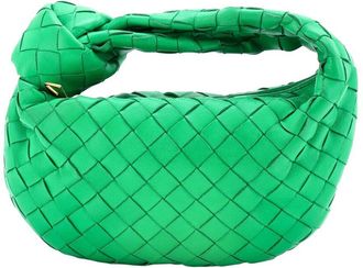 Bottega Veneta Green Intrecciato Leather Bv Jodie Hobo Mini (Authentic Pre- Loved)