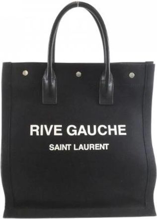 Saint Laurent Pre-owned Tote Bags, female, Black, Size: ONE SIZE Pre-owned Canvas Tote Bag