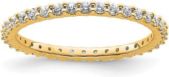 Diamond2Deal 14k Polished Shared Prong 1/2 Ct Diamond Eternity Band Ring