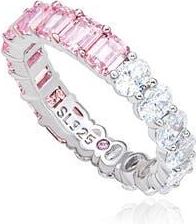 Suzy Levian Half & Half Eternity Band Ring in Pink at Nordstrom Rack, Size 7.5