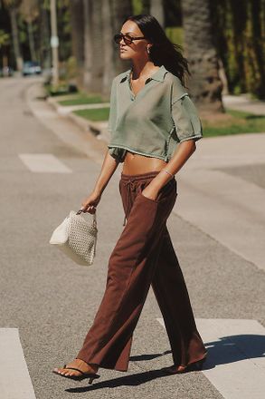 Maeve Short Sleeve Sheer Pullover