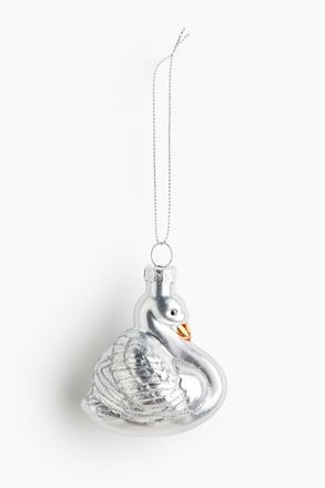 H&M Weihnachtsschmuck aus Glas - Silberfarben/Schwan