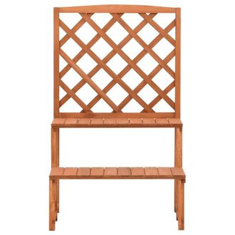 Berkfield Home Plant Stand with Trellis 70x42x115 cm Solid Fir Wood in Brown | Size: 70 x 42 x 115 cm