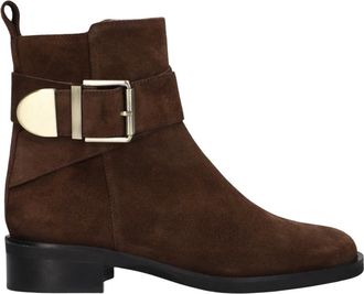 Lina Locchi Schoenen, Dames, Bruin, 39 EU, Su&egrave;de, Bruine Su&egrave;de Enkellaarzen
