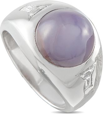 Luxury Bazaar 14K White Gold 0.45ct Diamond and Sapphire Ring MF12-062526