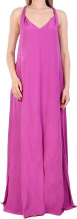 Patrizia Pepe Maxi Jurk - Dames - Avondkleed - Paars - XL - Kleedjes