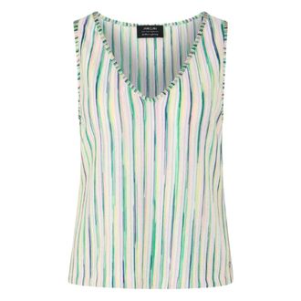 Marc Cain Sleeveless Tops, female, Multicolor, Size: XL Striped Top