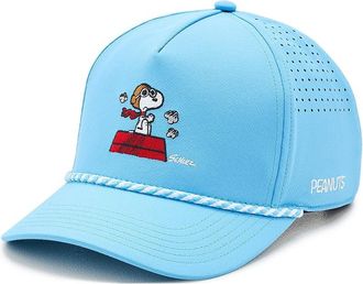 Black Clover Snoopy Red Baron 5 Panel Mid Rope Adjustable Hat Baseball Caps Carolina Blue, Polyester/Spandex