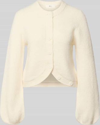 Gina Tricot Strickjacke mit Rundhalsausschnitt Modell Ally in Offwhite, Gr&ouml;&szlig;e XL