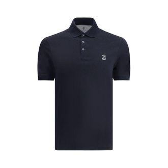 Brunello Cucinelli Katoenen Poloshirt Met Geribbelde Kraag En Voorknopjes