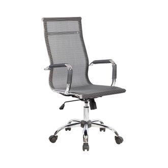 Serena Dmora - Silla De Oficina Dmannin, Sill&oacute;n Ejecutivo Con Reposabrazos, Silla De Oficina Ergon&oacute;mica, Gris, 63x54h106/116 Cm