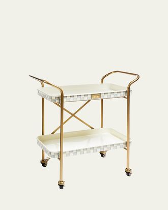 MacKenzie-Childs Sterling Check 2-Tier Kitchen Cart