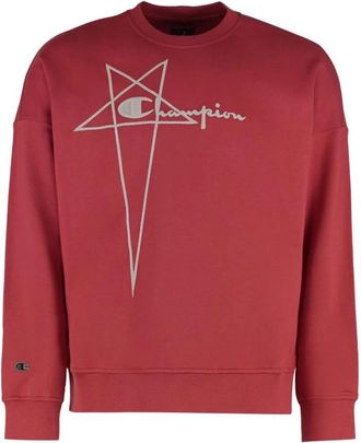 Rick Owens Crewneck Sweatshirt - Heren - Sweatshirts - Rood - XS - Katoen - Hoodies & sweatvesten