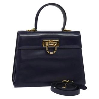 Ferragamo Tweedehands leren handtassen - Dames - Pre-owned - Paars - Maat: ONE Size Leer