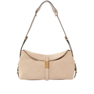 Pinko Beige Suede Leather Handbag