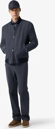 Corneliani Blue wool and cotton chinos