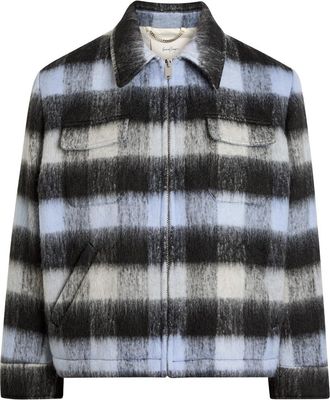 Second/Layer Jefe Checked Brushed Felt Jacket - Blue - 52 (IT52 / XL)