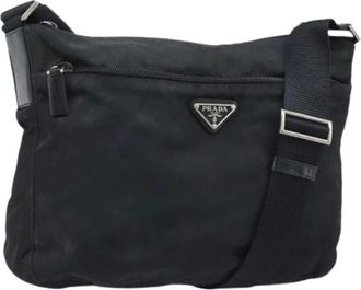 Prada Pre-owned Cross Body Bags, female, Black, Size: ONE SIZE Pre-owned Nylon Shoulder Bag
