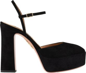 Aquazzura Groove Plateau 120mm Su&egrave;de Pumps - Dames - Pumps - Zwart - 41 EU - Su&egrave;de - Schoenen