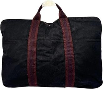 Herm&egrave;s Pre-owned Tote Bags, female, Purple, Size: ONE SIZE Pre-owned Vintage Cotton Tote Bag