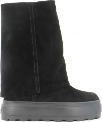 Casadei Omkeerbare Su&egrave;de Enkellaars - Dames - Hoge Laarzen - Zwart - 37 1/2 EU - Su&egrave;de - Schoenen
