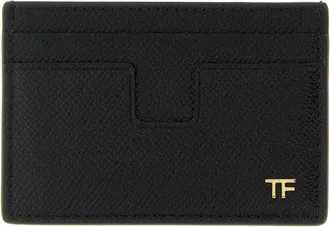 Tom Ford Small Grain Leather Cardholder Portafogli Nero-Uomo