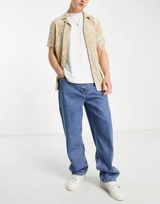 Weekday galaxy loose straight jeans in 90s blue