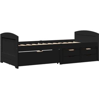 vidaXL Div&aacute;n Con 5 Cajones Sin Colch&oacute;n Irun Negro 90x200 Cm Vidaxl
