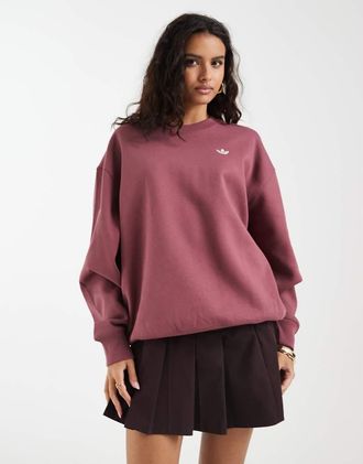 adidas Originals felpa oversize essenziale in marrone tenue