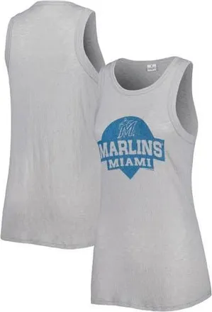 Soft As A Grape Womens Soft as a Grape Gray Miami Marlins Tri-Blend Tank Top at Nordstrom, Size Medium