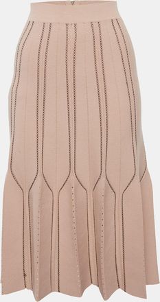 Elisabetta Franchi Beige Knit Gonna Di Maglia Mini Skirt